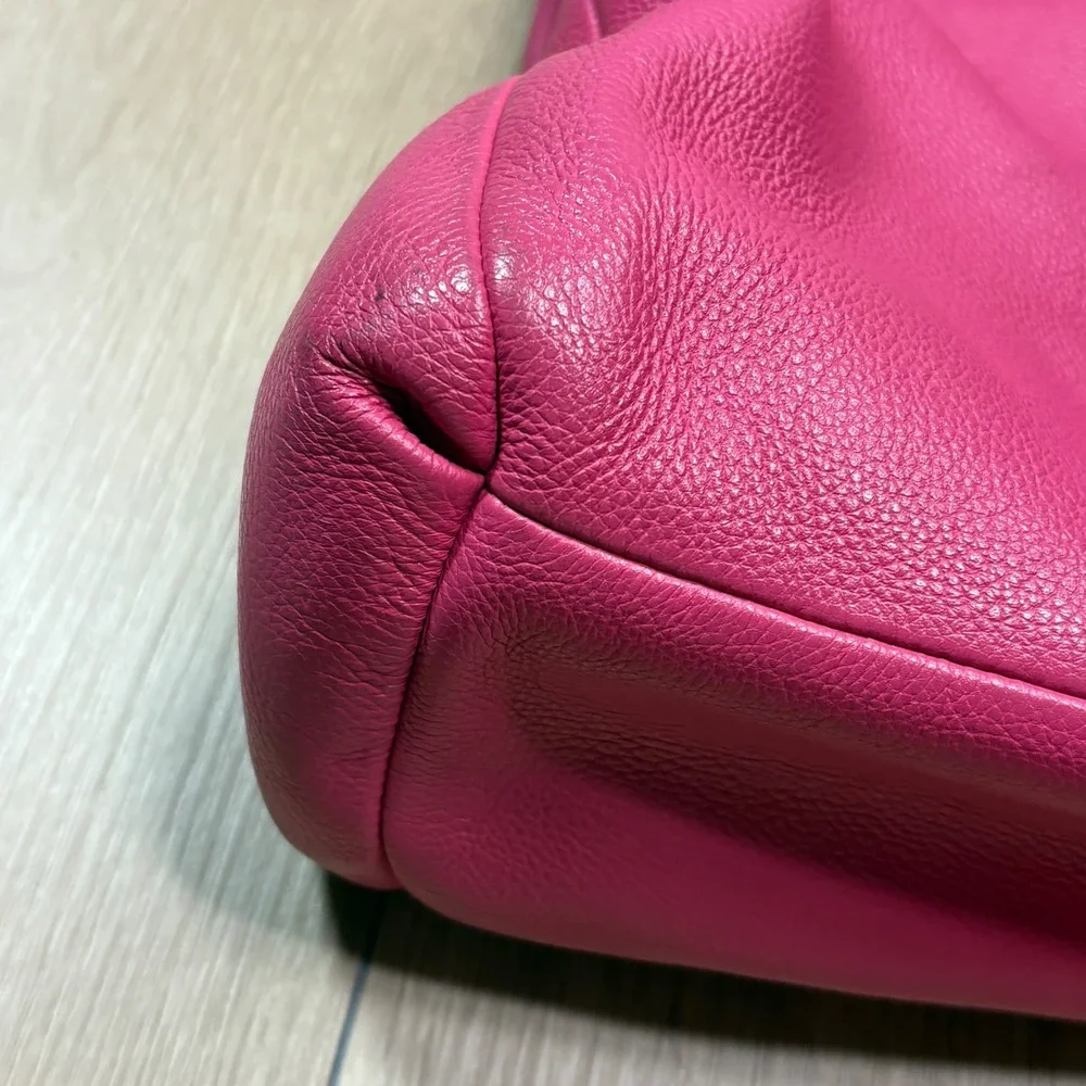 Coach Phoebe Madison Dahlia Pink Pebbled Leather Shoulder Bag Hobo F28997